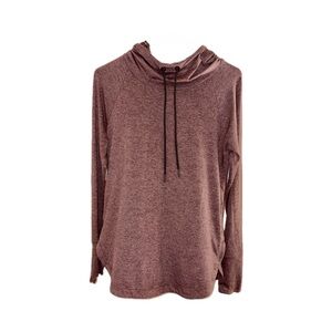 Athleta Uptempo Hoodie Sweatshirt in Antique Burgundy (Heathered) - Size Small